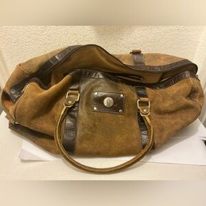 Set o mò ENMON Canvas duffle & travel kit with Brown Leather Trim